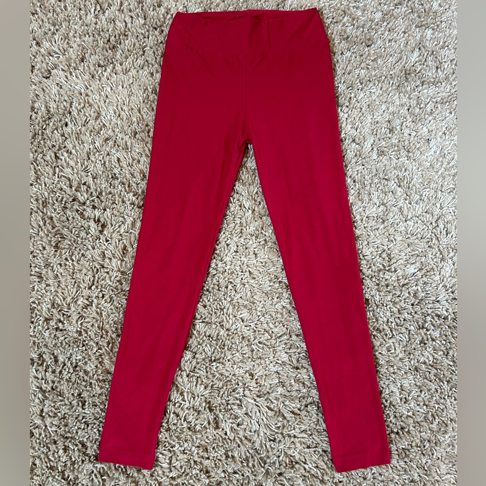 NEW LuLaRoe Red Leggings Vibrant Stretchy Bottoms